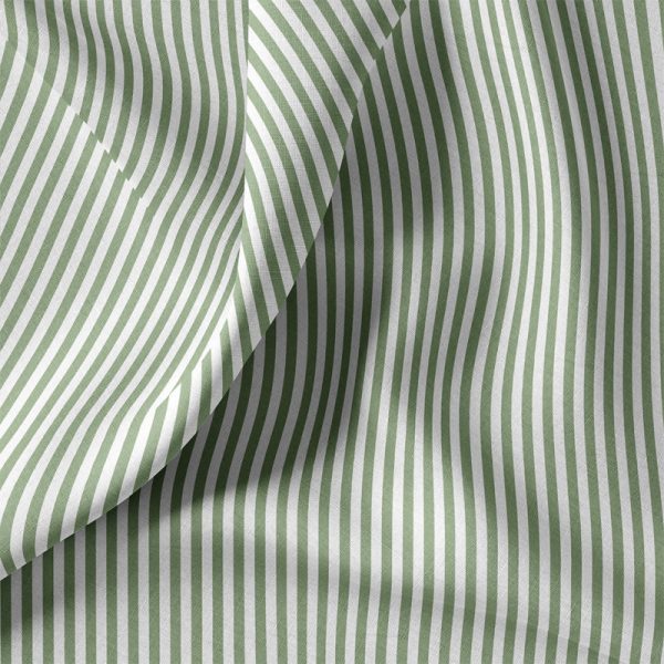 bretonse streepjes offwhite/groen katoen